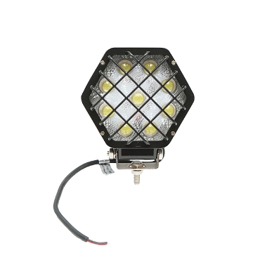 Lampa proiector hexagonal cu grilaj metalic negru, 9 LED-uri, unghi de radiere 30, DC 10-80V 27W Breckner Germany