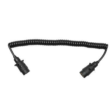 Cablu spiral 2.5m cu 2 stechere tata din plastic, 7 pini pentru priza auto remorca Breckner Germany