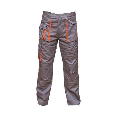 Pantaloni de lucru poliester cu bumbac 235g/m2, gri cu portocaliu marimea 46 Breckner Germany