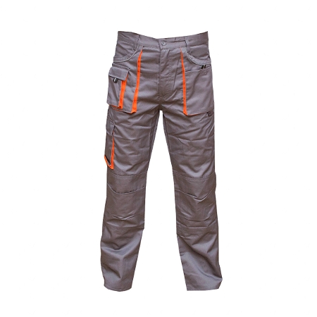 Pantaloni de lucru poliester cu bumbac 235g/m2, gri cu portocaliu marimea 50 Breckner Germany