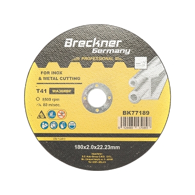 Panza disc flex pentru taiere inox T41 180x2.0x22mm Breckner Germany