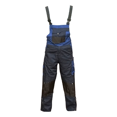 Pantaloni de lucru cu pieptar, salopeta din poliester cu bumbac, albastru navy, M Breckner Germany