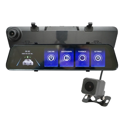 Oglinda retrovizoare auto cu display 11.6 inch touch screen si camera video duala fata/spate HD, IPS Breckner Germany