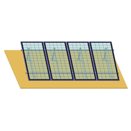 Sistem complet montare, structura pe beton pentru 4 panouri solare fotovoltaice cu unghi 20 grade Breckner Germany