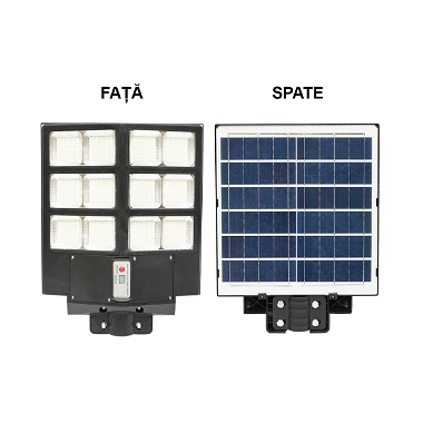 Lampa solara LED 200W iluminat stradal 6500K cu panou solar, telecomanda, senzor miscare Breckner Germany