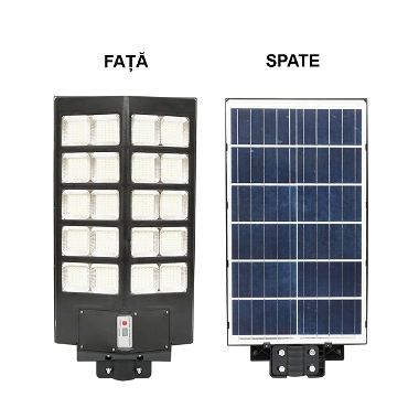 Lampa solara LED 400W iluminat stradal 6500K cu panou solar, telecomanda, senzor miscare si prindere pe stalp Breckner Germany	