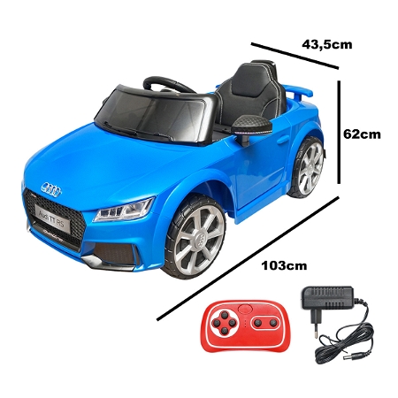 Masinuta electrica cu baterie 6V/4Ah si telecomanda pentru copii Audi TT JE1198 albastra