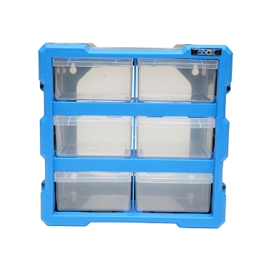 Cutie depozitare albastra din plastic modulara, 6 sertare 267x157x262mm Breckner Germany