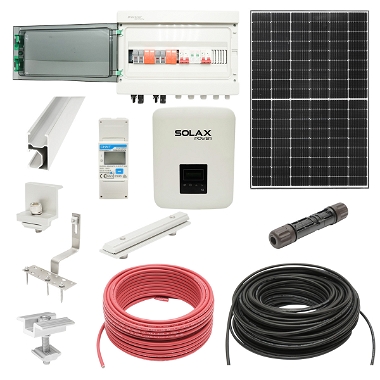 Kit complet fotovoltaic ON-GRID cu invertor 5KW SOLAX si panouri solare LONGI 12x415W, smart meter, sitem prindere pe tigla/tabla