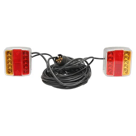 Set lampi LED magnetice pentru remorca, fisa 7 pini, cablu intre stopuri de 2,5m, cablu fisa 7.5m 12 V Breckner Germany