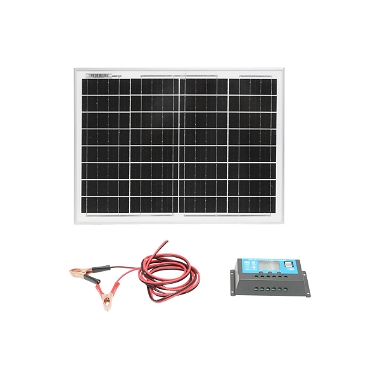 Panou solar 20W fotovoltaic monocristalin 400x300x17mm, regulator de incarcare 12/24V 10Ah, cablu 1.5/2m Breckner Germany
