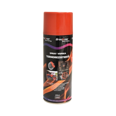 Spray vopsea acrilic termorezistent la 400 grade rosu 450ml Breckner Germany