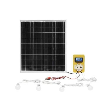 Set panou solar 75W fotovoltaic monocristalin 790x690x75mm 12-24V 4 becuri LED 9W Breckner Germany