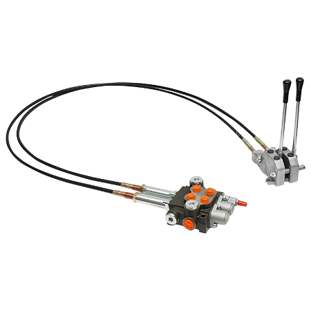 Distribuitor hidraulic cu 2 manete, lungime cablu 2m presiune 250 bar debit 40L/min Breckner Germany