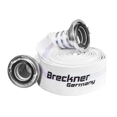 Furtun pompieri/irigatii premium din PVC 4 toli, lungime 20m cu racord aluminiu, max 10bar, panzat Breckner Germany